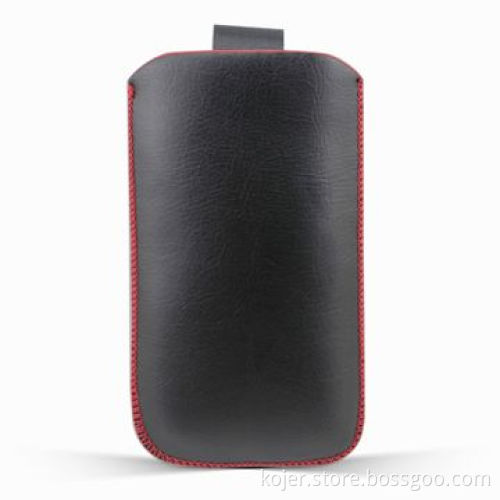 Leather Case for Aplle's iPhone 4, Retractable Pull-tab Combined with Hidden Magnetic Button Closure